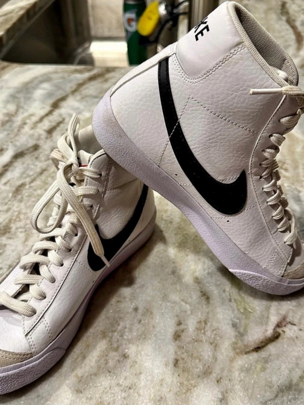 Youth Boys- Nike Blazer Mid '77 Next Nature High-Top Sneakers White & Black